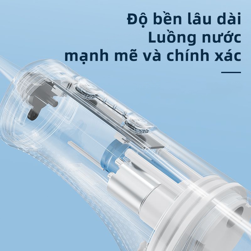 RELAAX - Tăm Nước Đa Chế Độ, Máy Tăm Nước Cầm Tay Mini Du Lịch - Làm Sạch Sâu & Massage Nướu - Tặng Kèm 4 Đầu Phun