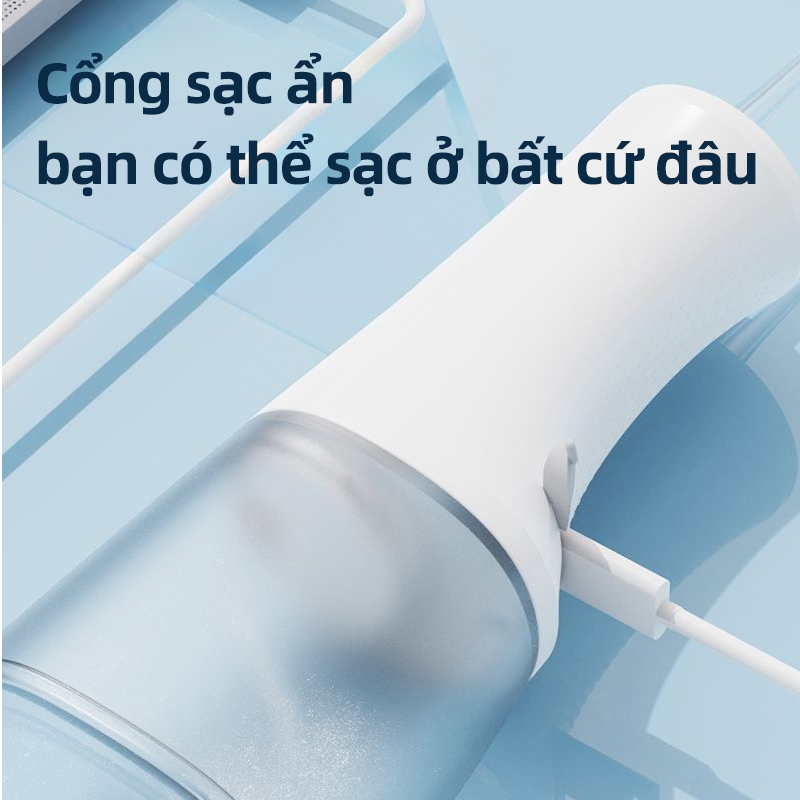 RELAAX - Tăm Nước Đa Chế Độ, Máy Tăm Nước Cầm Tay Mini Du Lịch - Làm Sạch Sâu & Massage Nướu - Tặng Kèm 4 Đầu Phun