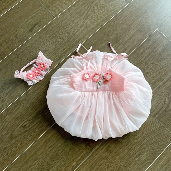 3-11kg Body váy hoa bí hồng RIOKIDS, quần áo cho bé gái sơ sinh đầy tháng thôi nôi BD253
