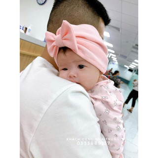 (Trứng 1-12m) Nón turban nơ cho bé gái