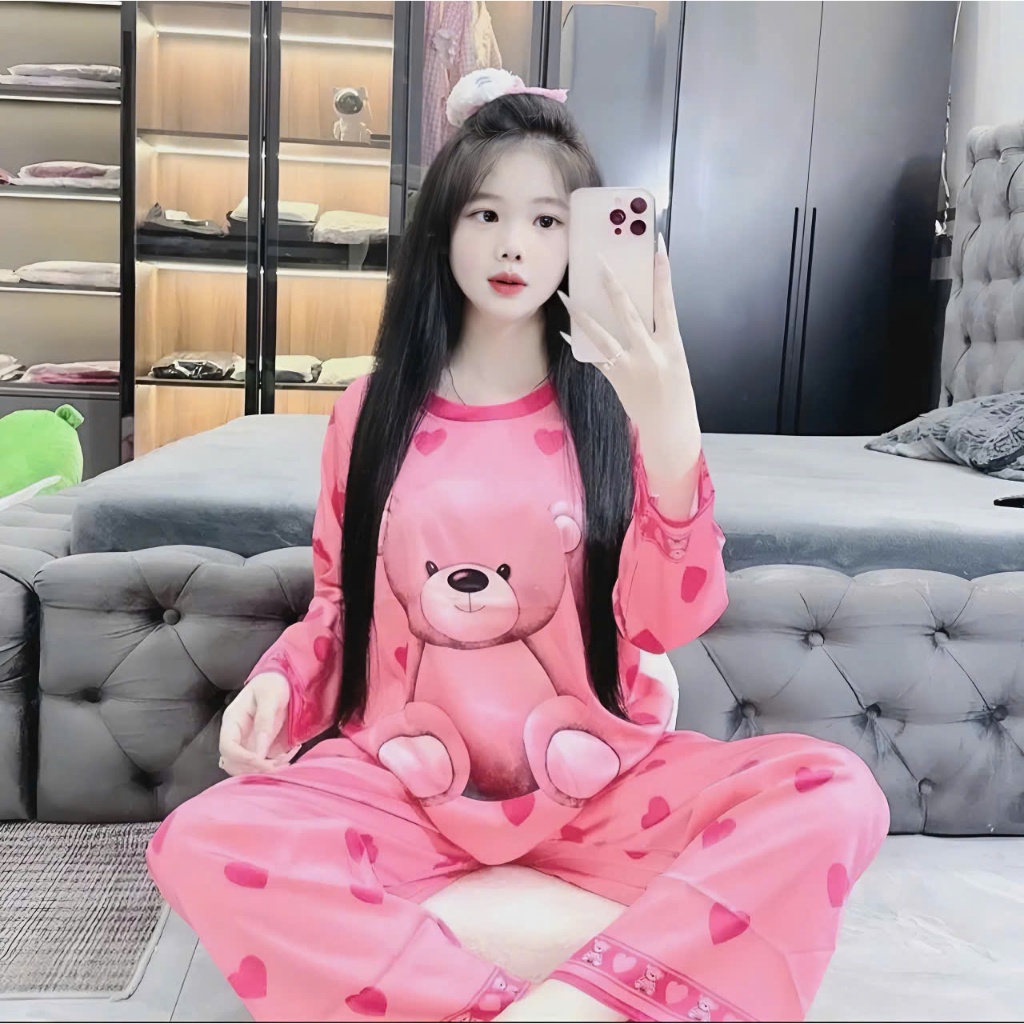 4-15 TUỔI Bộ đồ ngủ cho bé gái in hình 3D chất vải thun lạnh mềm mịn co giãn thoải mái M50