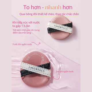 Bông Mút Tán Nền AMORTALS Tie Tie Black Pink Ưa Nước Nở To