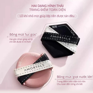 Bông Mút Tán Nền AMORTALS Tie Tie Black Pink Ưa Nước Nở To