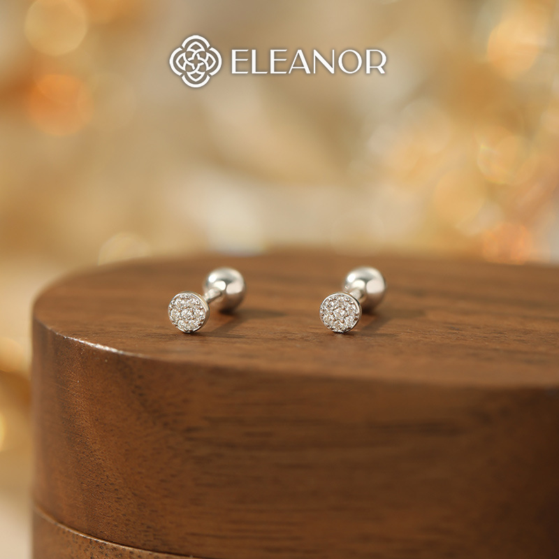 Bông tai nữ chuôi bạc 925 Eleanor Accessories đính đá phụ kiện trang sức khuyên tai mini 10701
