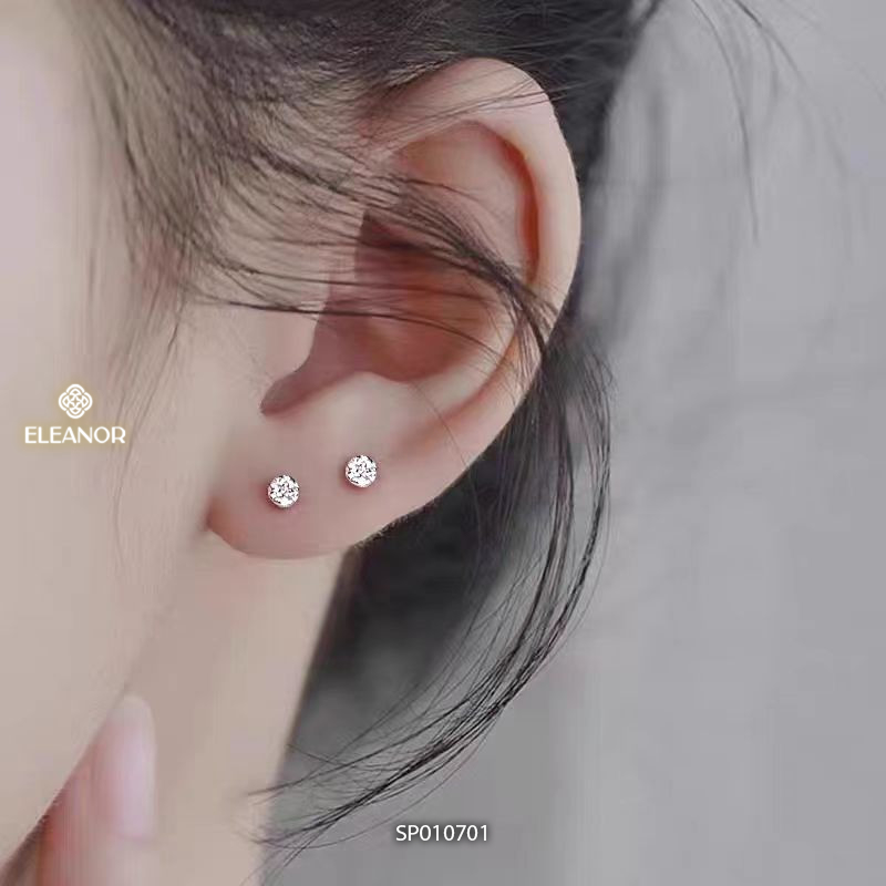 Bông tai nữ chuôi bạc 925 Eleanor Accessories đính đá phụ kiện trang sức khuyên tai mini 10701