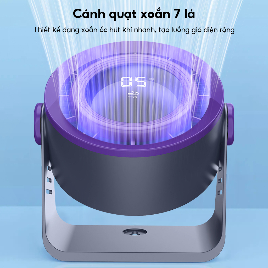 Quạt Bàn/Quạt Kẹp ONR Siêu Pin - 100 Cấp Gió Turbo, Màn Hình LED, Gió Mạnh Tiết Kiệm Điện, Thiết Kế Treo Tường