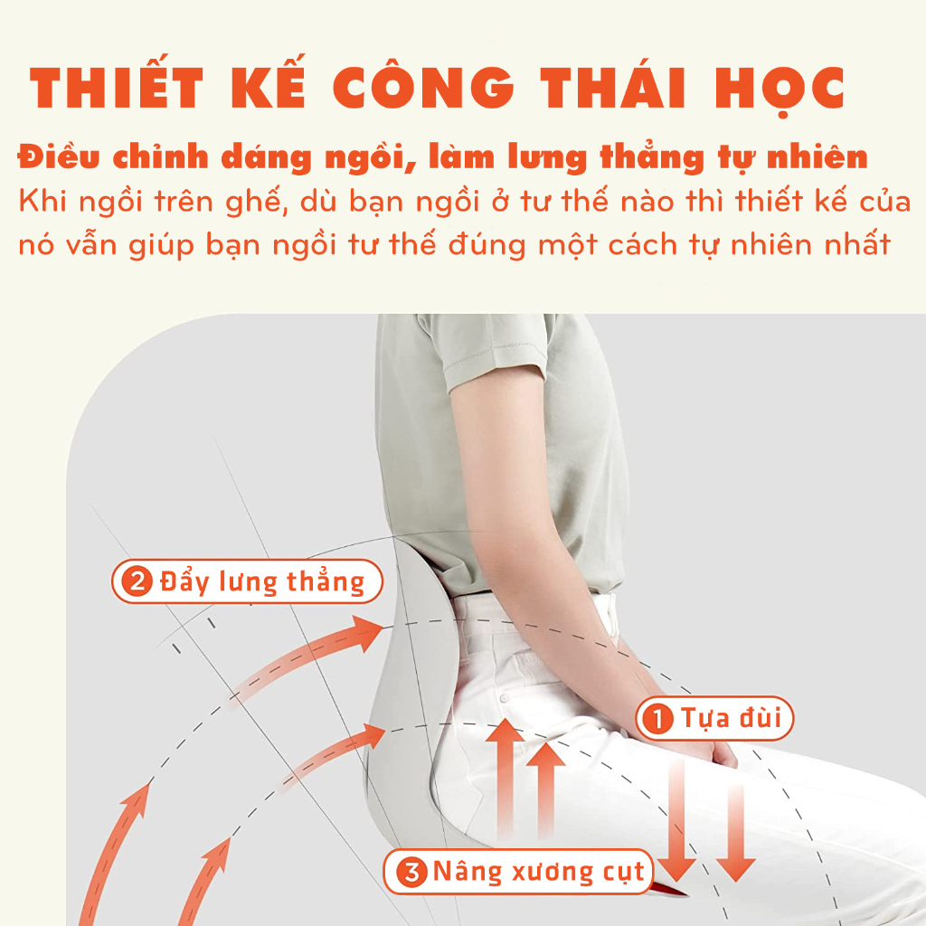 COMBO 1-4 Ghế Công Thái Học Đàn Hồi Cao Cấp Chống Gù, Hỗ Trợ Cột Sống, Văn Phòng, Học Tập, Lái Xe
