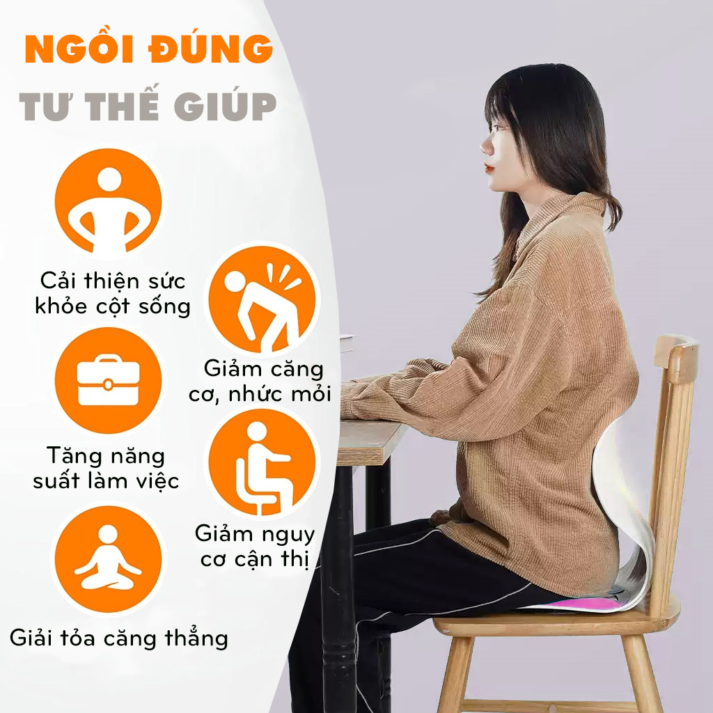 COMBO 1-4 Ghế Công Thái Học Đàn Hồi Cao Cấp Chống Gù, Hỗ Trợ Cột Sống, Văn Phòng, Học Tập, Lái Xe