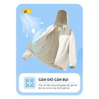 Áo khoác gió nữ gia đình 3C Promax YODY tay bo chun túi khóa, mũ tháo rời WCJA25F092
