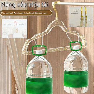 GREENSINDOOR Set 100 Móc Treo Quần Áo Bằng Nhựa Acrylic Trong Suốt Kim Tuyến Chống Trượt Xoay 360 Độ Đa Năng
