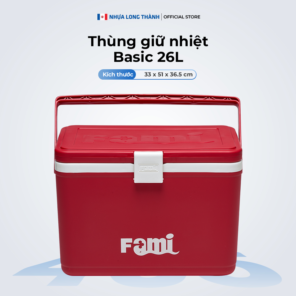 Thùng Giữ Nhiệt FAMI Basic 12L và 26L - Giữ lạnh tới 72H, Thùng giữ nhiệt picnic dã ngoại, du lịch