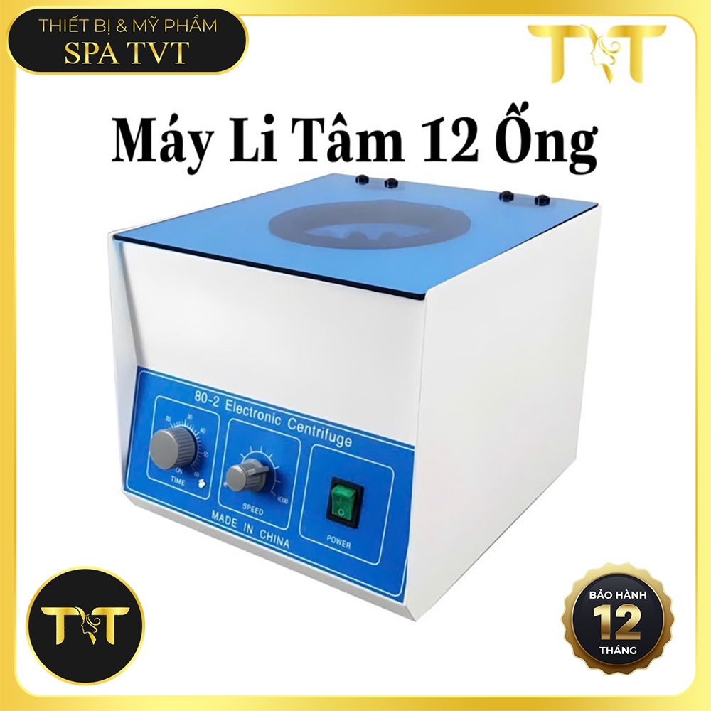 Máy Ly Tâm PRP 12 Ống 6000 Vòng/Phút, Tách Huyết Tương Giàu Tiểu Cầu, Có Hẹn Giờ, BH 12 Tháng