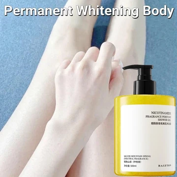 500ml Sữa tắm làm trắng Nicotinamide Sữa tắm làm trắng da Loại bỏ da xỉn màu Kiểm soát dầu dưỡng ẩm Trẻ hóa da Sữa tắm