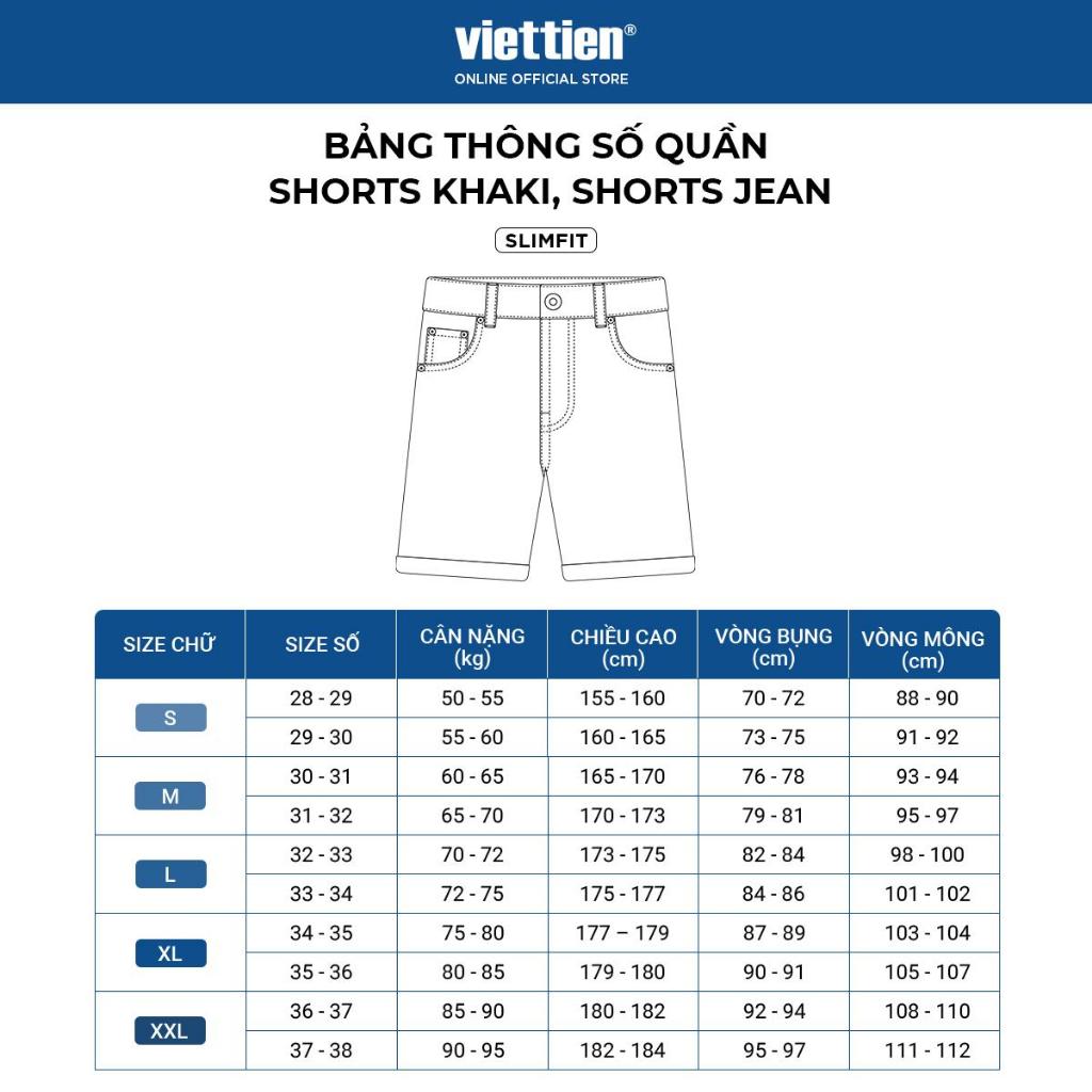 Quần short khaki VIETTIEN SMART CASUAL vải cotton phom regular VT00000068