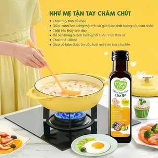 Dầu chiên xào cho bé Mămmy 100ml bổ sung Omega-3, Vitamin E, giữ trọn vẹn dinh dưỡng,chịu nhiệt tới 200 độ C