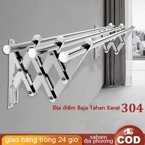Giàn Phơi Thông Minh Sào Phơi Dồ Gấp Gọn thể điều chỉnh Gắn Tường tải Inox giàn phơi quần áo