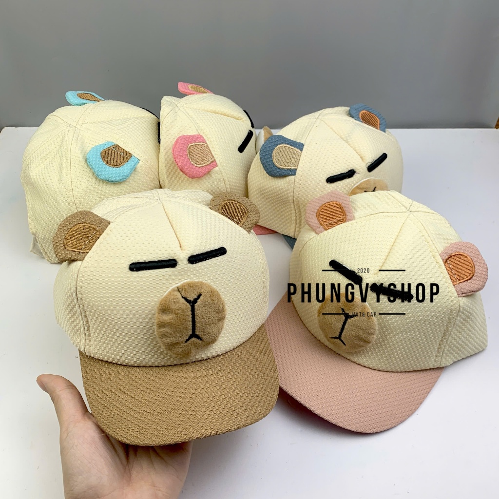 Bé 1-2 TUỔI/ Mũ nón lưỡi trai trẻ em gái trai phungvyshop- / Kết nhí GẤU CÁU /