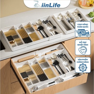 ZiinLife Khay Chia Ngăn Kéo Điều Chỉnh - Dùng Cho Ngăn Kéo Đựng Mỹ Phẩm Hoặc Đũa Muỗng