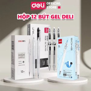 Bút Gel Deli Bi Nước Deli Viết Bấm Mực Gel Đẹp Ngòi 0.5mm Nhanh Khô Học Sinh Văn Phòng