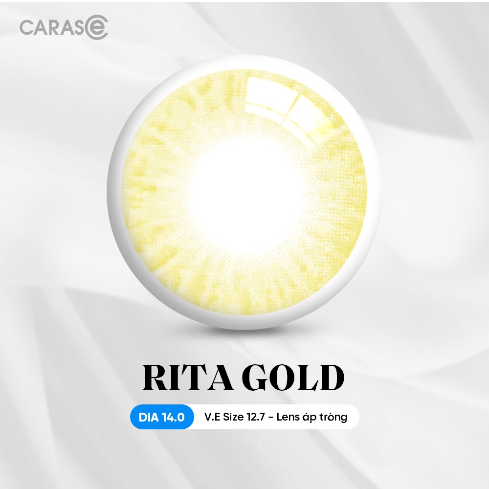 [1 chiếc] Kính áp tròng khoá ẩm 1 Ngày Màu Nâu Vàng CARASE, Lens RITA GOLD