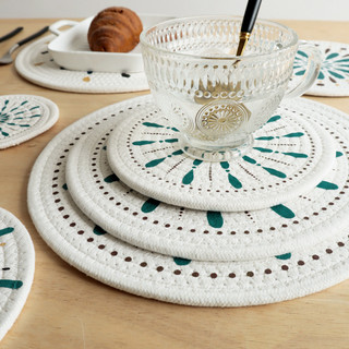 Tấm Lót Ly, Nồi Phong CÁch Bắc Âu - Miếng Lót Vải Cotton Decor Bàn Ăn Hoa Văn Phong Cách Bắc Âu