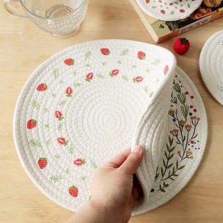 Tấm Lót Ly, Nồi Phong CÁch Bắc Âu - Miếng Lót Vải Cotton Decor Bàn Ăn Hoa Văn Phong Cách Bắc Âu