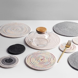 Tấm Lót Ly, Nồi Phong CÁch Bắc Âu - Miếng Lót Vải Cotton Decor Bàn Ăn Hoa Văn Phong Cách Bắc Âu