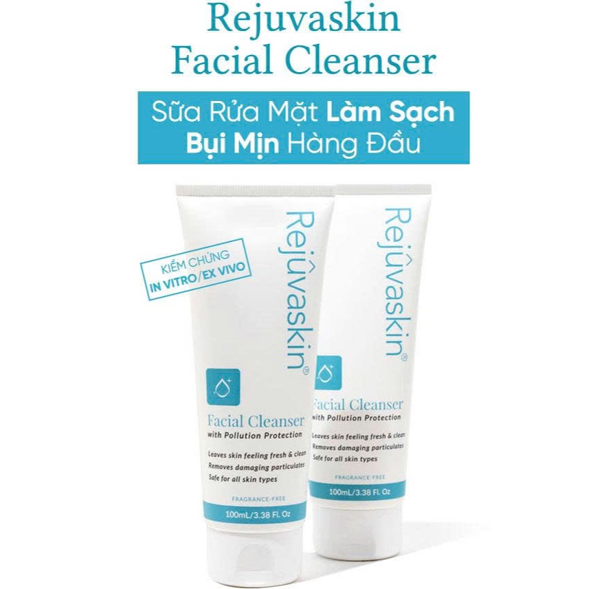 Sữa rửa mặt loại bỏ bụi mịn, ngừa mụn, sáng da Facial Cleanser Rejuvaskin 100ml