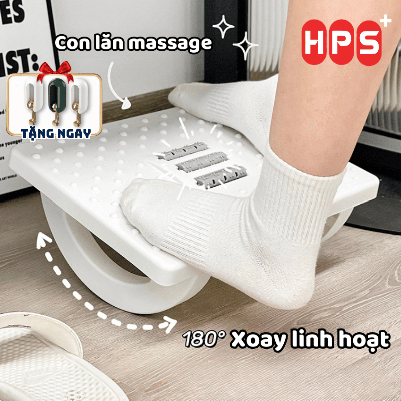 Ghế gác chân massage HPS Ghế kê chân Công Thái Học cho dân văn phòng, sinh viên, Ghế gaming mát xa thư giãn, giảm stress