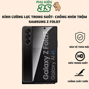 Kính cường lực trong suốt và chống nhìn trộm cho Samsung Z Fold 7 hạn chế vân tay - Siêu mượt