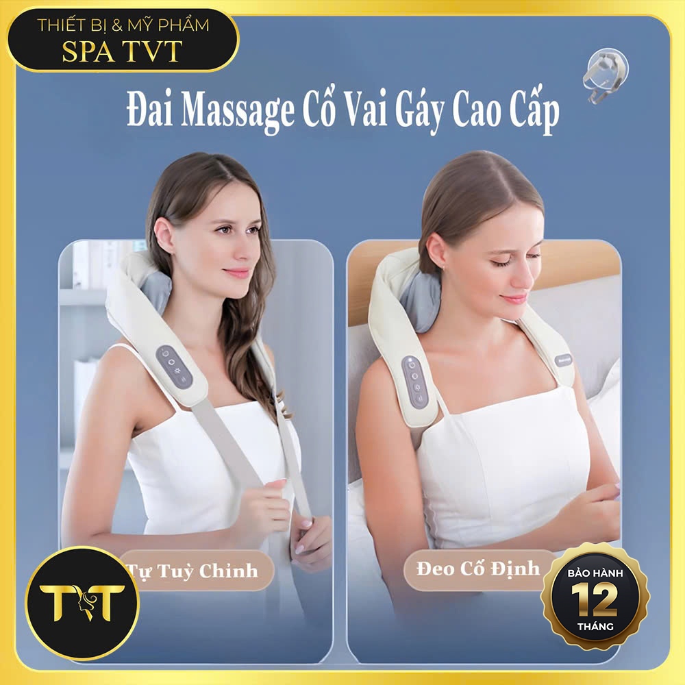 Đai Massage Cổ Vai Gáy, 8 Đầu Massage Mô Phỏng Bàn Tay, Thư Giãn Cơ Bắp, Giảm Căng Mỏi