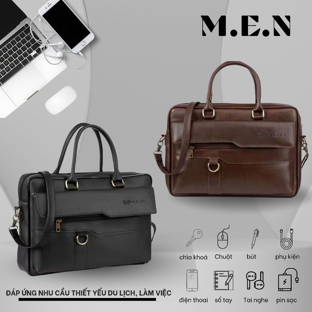 Túi chuẩn from 40cm Vip09-Whiki nhiều ngăn M.E.N*R7 D.Nhân văn phòng cao cấp không bong tróc [XƯỞNG MAY GIA CÔNG]