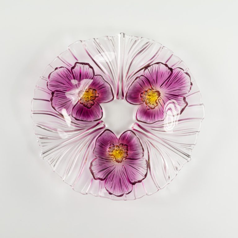 Bát, Đĩa Thủy Tinh Màu Tím Thả Hoa, Đựng Hoa Quả Walther-Glas Miranda Violet Yellow | Thái Dương Gia