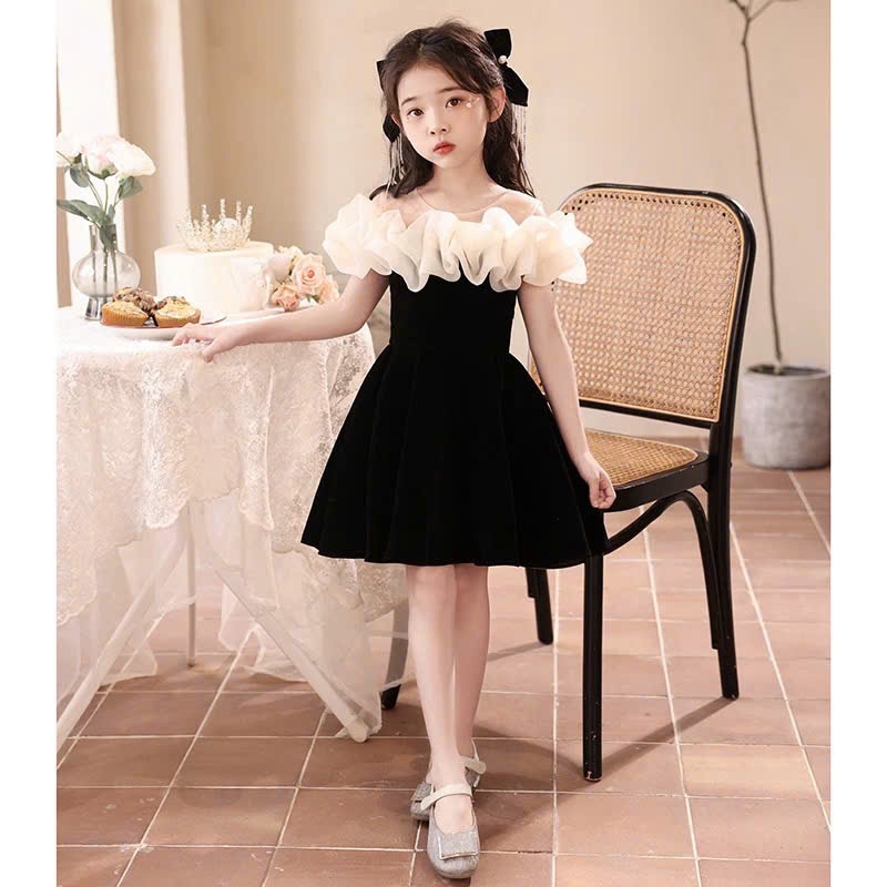Đầm bé gái trễ vai bánh bèo phong cách tiểu thư sang trọng,cho bé gái và mẹ bé từ 13-56kg