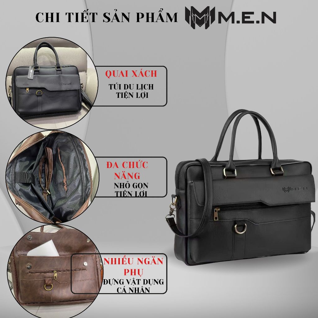Túi chuẩn from 40cm Vip09-Whiki nhiều ngăn M.E.N*R7 D.Nhân văn phòng cao cấp không bong tróc [XƯỞNG MAY GIA CÔNG]