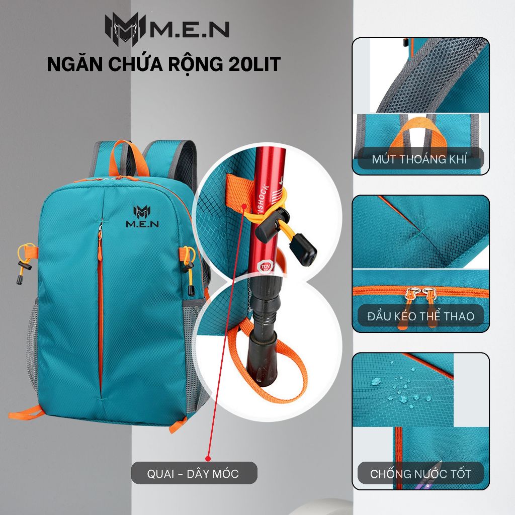Balo xếp gọn Vanea 44cm có túi 3 chiều, nhiều màu sắc & chống thấm nước M.E.N [CLIP GỐC]