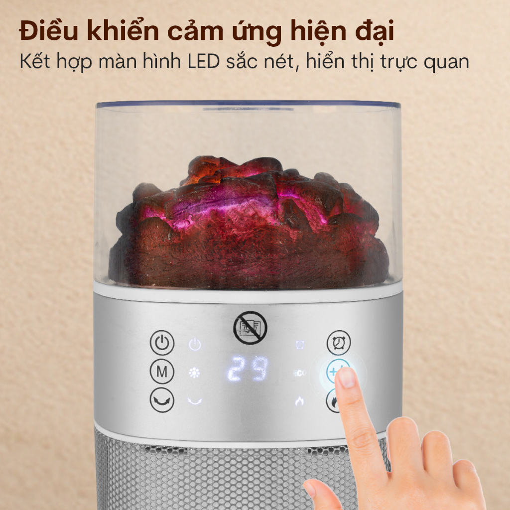 Máy sưởi ấm Nhập Khẩu FUJIHOME FH3100E chính hãng, quạt sưởi gốm phòng ngủ tiết kiệm điện mùa đông