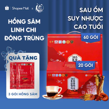 Nước hồng sâm linh chi đông trùng hàn quốc, hồng sâm hàn quốc (70ml x 20g và 50ml x 60gói) - JK Ginsengking