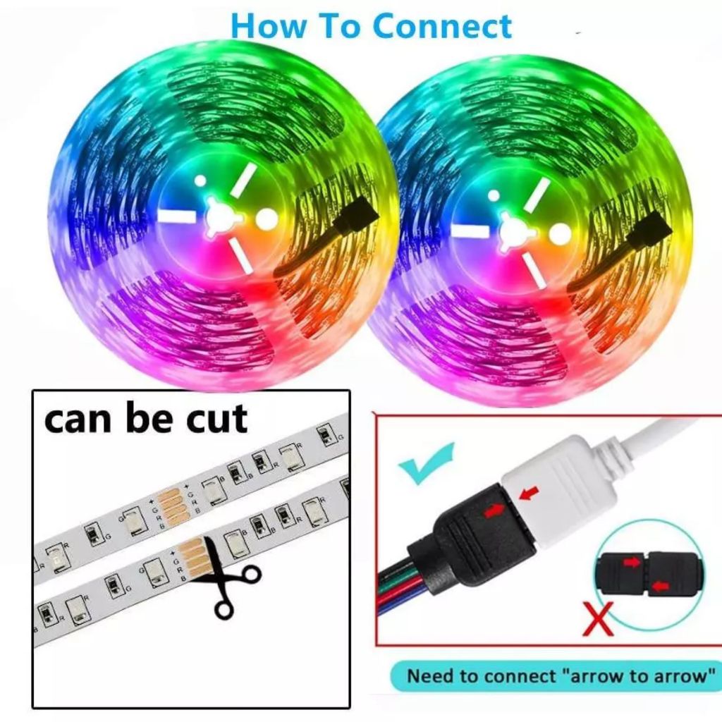 Dây LED RGB 16 Triệu Màu, Kết Nối USB 5V, Siêu Sáng, Dễ Lắp Đặt Bộ điều khiển thủ công, Dải đèn 3535