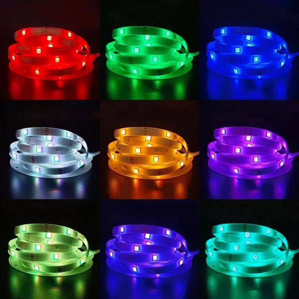 Dây LED RGB 16 Triệu Màu, Kết Nối USB 5V, Siêu Sáng, Điều Khiển Qua Ứng Dụng Bluetooth, Dải đèn 3535
