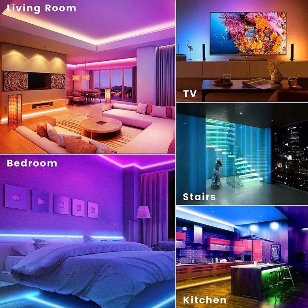 Dây LED RGB 16 Triệu Màu Điều Khiển Từ Xa 24 Màu, Ứng Dụng Bluetooth, Điều Khiển Từ Xa, Dải Đèn 3535