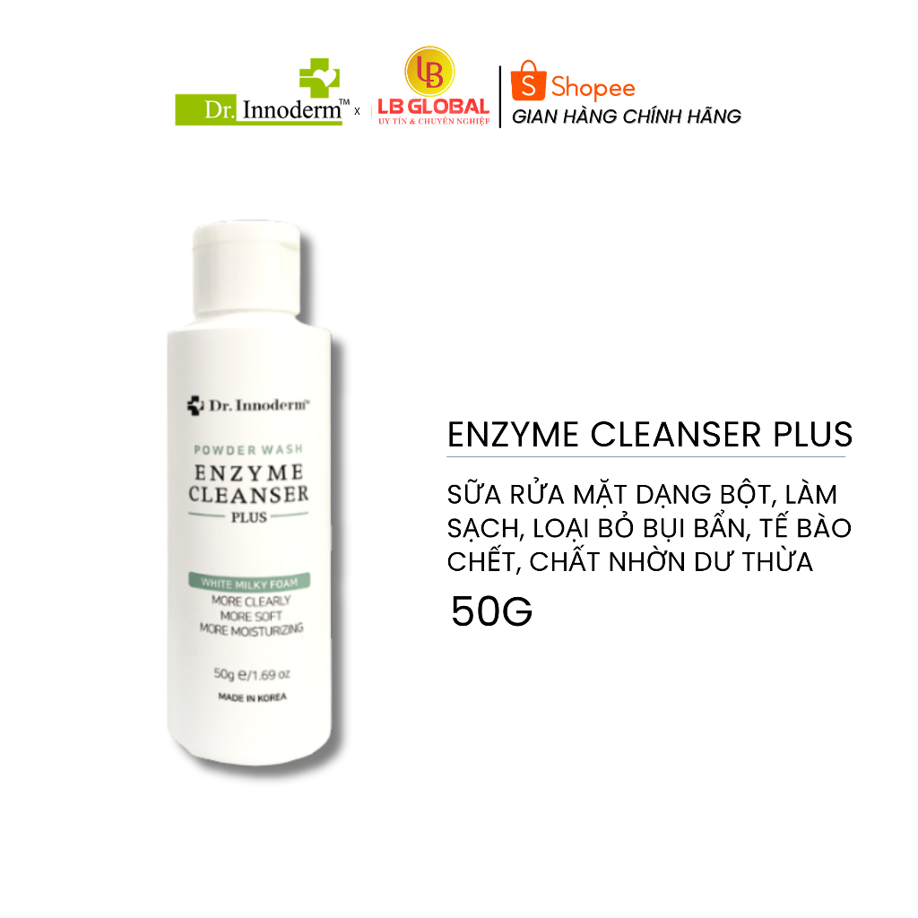 [Dr.Innoderm]_Sửa rửa mặt dạng bột_Enzyme Cleanser 50g_Sản phẩm chính hãng_Xuất VAT 100%