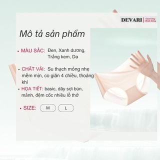 Quần lót cao cấp su thạch mỏng nhẹ mát lạnh cạp cao tôn dáng đáy ép chắc chắn kháng khuẩn DEVARI 166