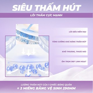 Băng vệ sinh nữ dạng quần xé dán Shanney TPU chống tràn, điều chỉnh vòng eo, siêu thấm, siêu mỏng.