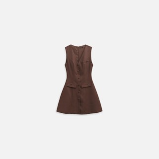 [Best Seller] Đầm Nữ Ngắn Linen Vneck Buttons, Chất Vải Linen Bột Thoải Mái, WDN114 SOME HOW STORE
