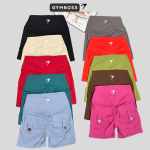 Quần đùi tập gym,yoga lulu túi hộp,Chất poly thun lạnh mềm mịn mát co giãn thoải mái
