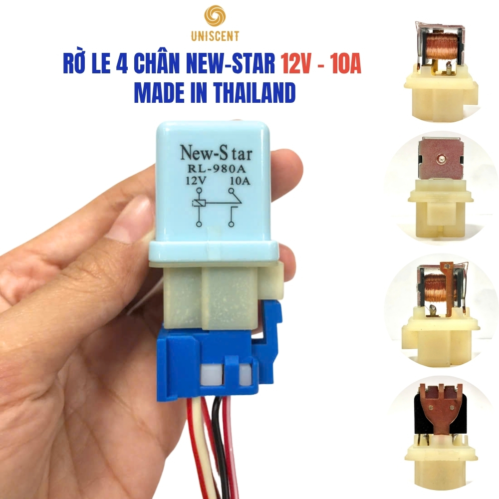 [Chính Hãng] Rơ Le 4 Chân NISSAN 12V-10A NEW STAR- Made In Thailand – Dùng Cho Đèn/ Kèn Ô Tô/Xe Máy