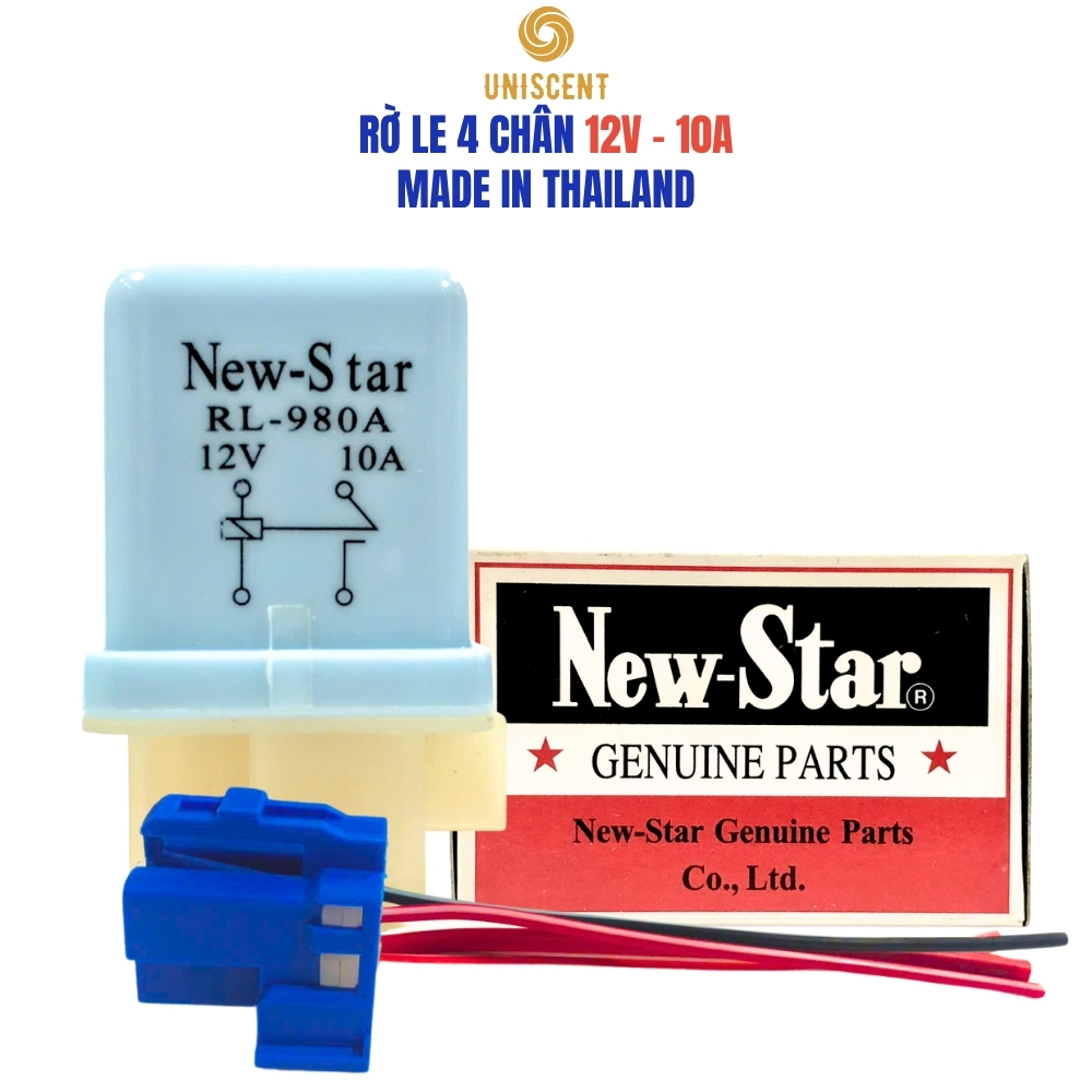 [Chính Hãng] Rơ Le 4 Chân NISSAN 12V-10A NEW STAR- Made In Thailand – Dùng Cho Đèn/ Kèn Ô Tô/Xe Máy