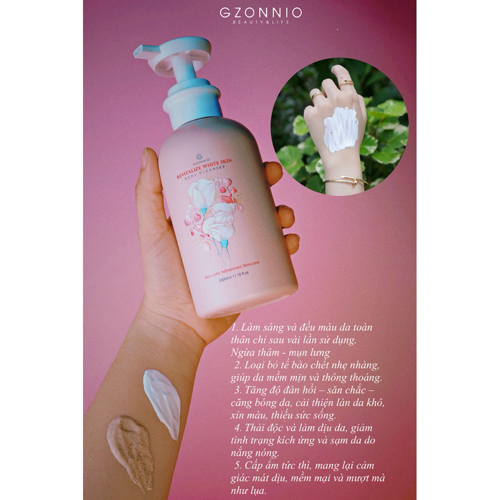 REVITALIZE WHITE SKIN BODY CLEANSER - GZONNIO ( Ủ Trắng )