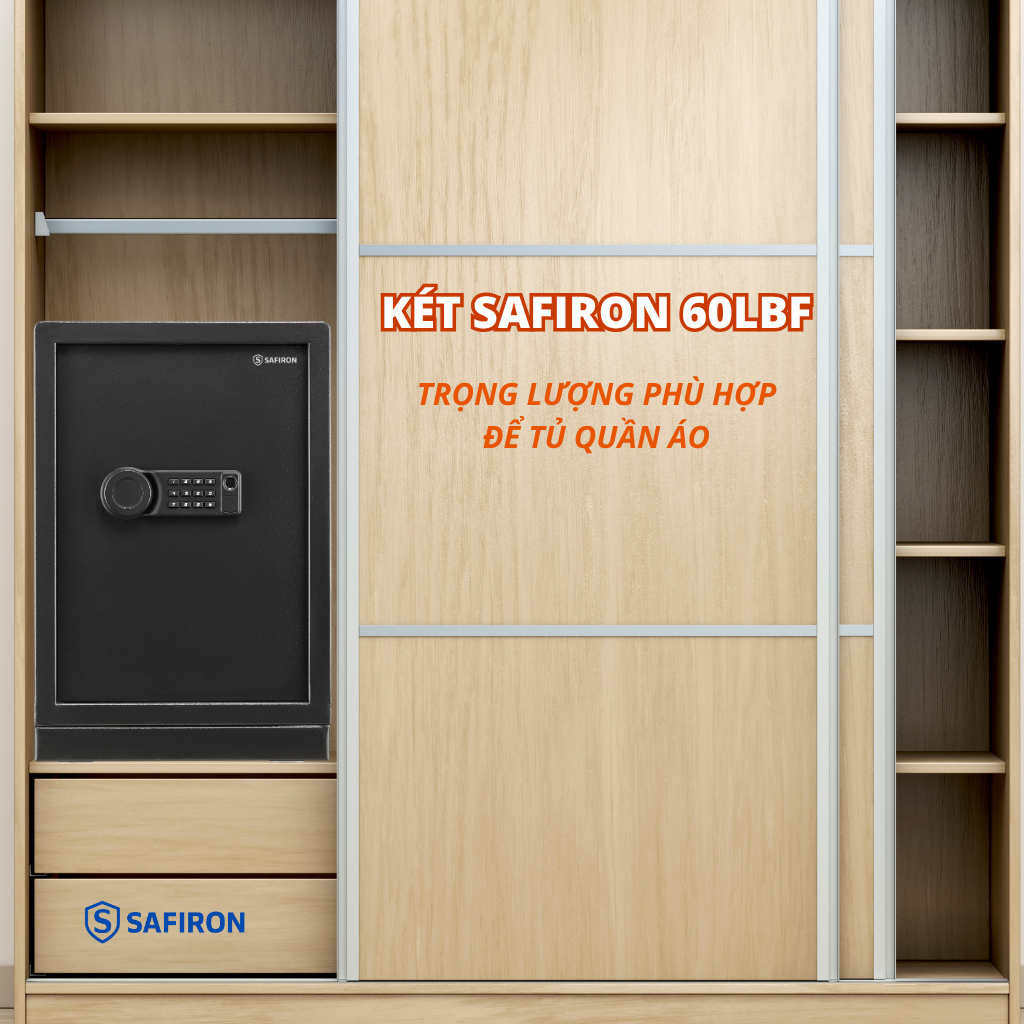 [BH 6 Năm] Két Sắt Thông Minh Safiron 60LBF Kết Nối APP Điện Thoại